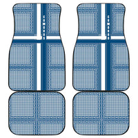 Comoros Car Mats with Blue and White Traditional Geometric Pattern and National Flag Detail