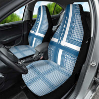 Comoros Car Seat Cover with Blue and White Traditional Geometric Pattern and National Flag Detail