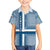 Comoros Family Matching Long Sleeve Bodycon Dress and Hawaiian Shirt with Blue and White Traditional Geometric Pattern and National Flag Detail