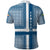 Comoros Polo Shirt with Blue and White Traditional Geometric Pattern and National Flag Detail