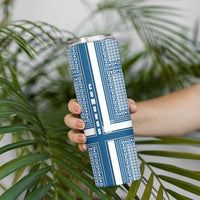 Comoros Skinny Tumbler with Blue and White Traditional Geometric Pattern and National Flag Detail
