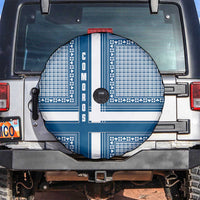 Comoros Spare Tire Cover with Blue and White Traditional Geometric Pattern and National Flag Detail
