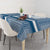 Comoros Tablecloth with Blue and White Traditional Geometric Pattern and National Flag Detail