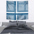 Comoros Tapestry with Blue and White Traditional Geometric Pattern and National Flag Detail