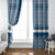 Comoros Window Curtain with Blue and White Traditional Geometric Pattern and National Flag Detail