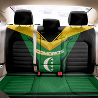 Comoros Back Car Seat Cover with National Colors Green Yellow Black Crescent Moon and Stars Emblem