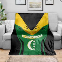 Comoros Blanket with National Colors Green Yellow Black Crescent Moon and Stars Emblem
