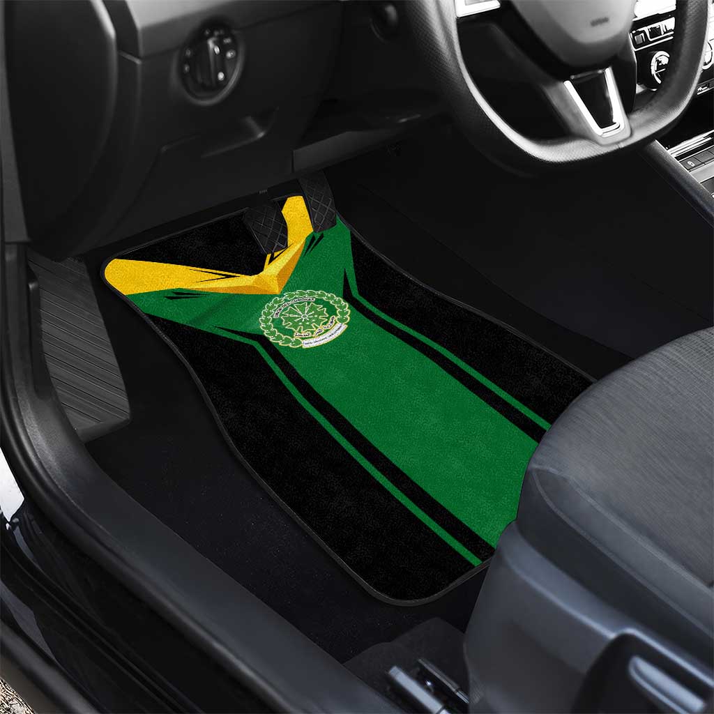 Comoros Car Mats with National Colors Green Yellow Black Crescent Moon and Stars Emblem