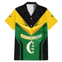 Comoros Family Matching Mermaid Dress and Hawaiian Shirt with National Colors Green Yellow Black Crescent Moon and Stars Emblem