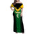 Comoros Family Matching Off Shoulder Maxi Dress and Hawaiian Shirt with National Colors Green Yellow Black Crescent Moon and Stars Emblem