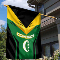 Comoros Garden Flag with National Colors Green Yellow Black Crescent Moon and Stars Emblem