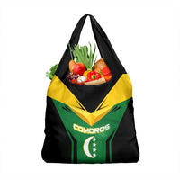 Comoros Grocery Bag with National Colors Green Yellow Black Crescent Moon and Stars Emblem