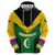 Comoros Hoodie with National Colors Green Yellow Black Crescent Moon and Stars Emblem
