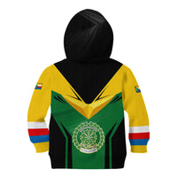 Comoros Kid Hoodie with National Colors Green Yellow Black Crescent Moon and Stars Emblem