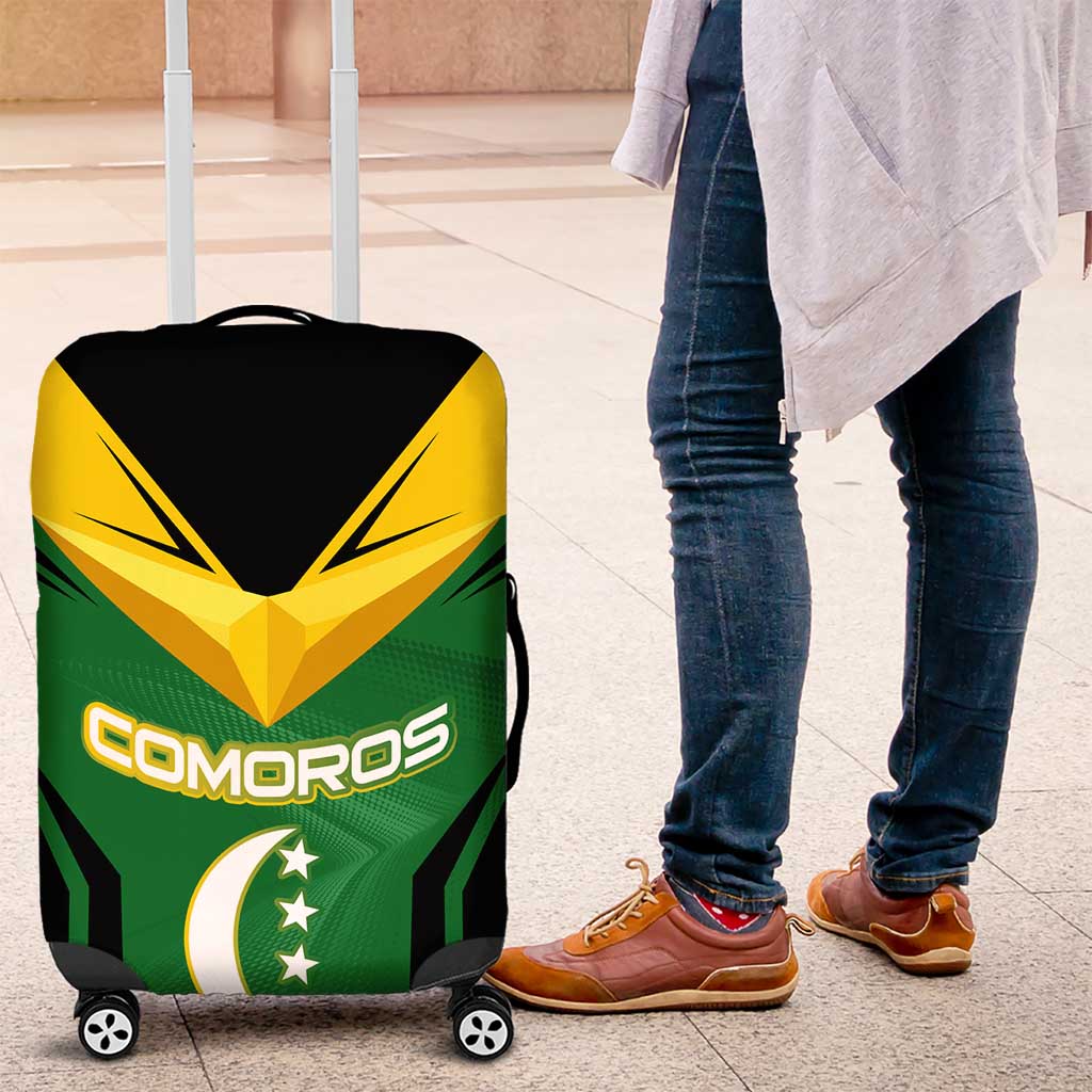 Comoros Luggage Cover with National Colors Green Yellow Black Crescent Moon and Stars Emblem