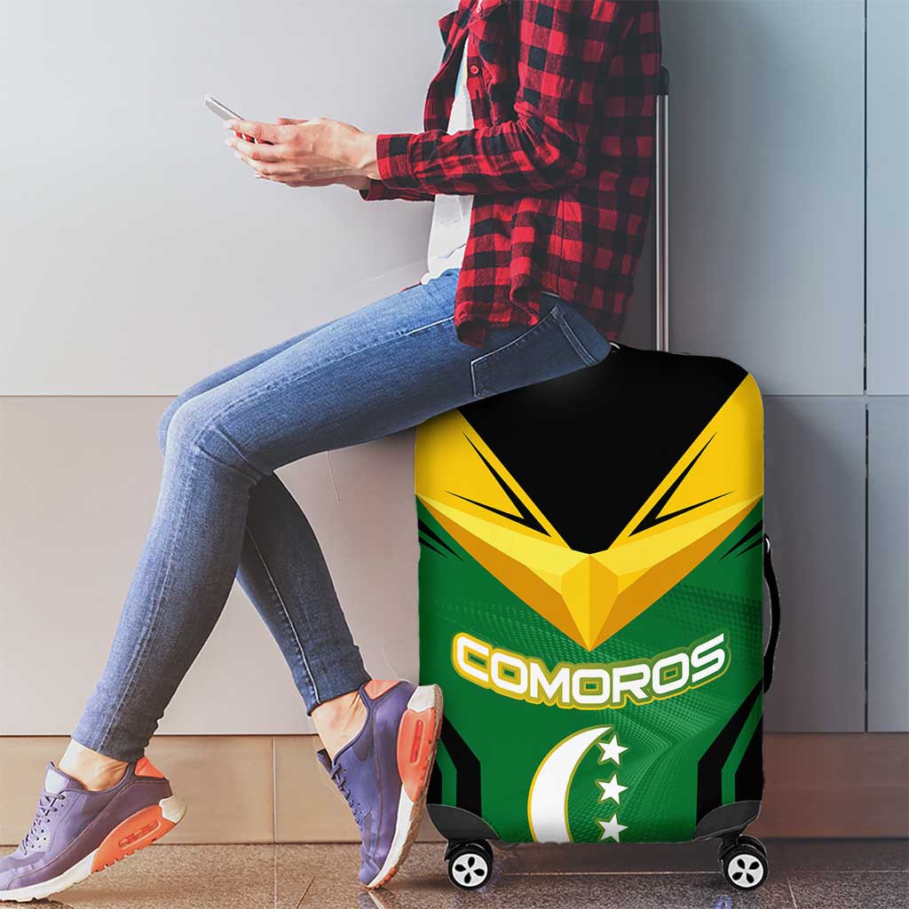 Comoros Luggage Cover with National Colors Green Yellow Black Crescent Moon and Stars Emblem