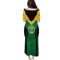 Comoros Puletasi with National Colors Green Yellow Black Crescent Moon and Stars Emblem