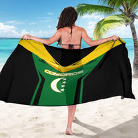 Comoros Sarong with National Colors Green Yellow Black Crescent Moon and Stars Emblem