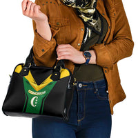 Comoros Shoulder Handbag with National Colors Green Yellow Black Crescent Moon and Stars Emblem
