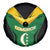 Comoros Spare Tire Cover with National Colors Green Yellow Black Crescent Moon and Stars Emblem