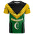 Comoros T Shirt with National Colors Green Yellow Black Crescent Moon and Stars Emblem