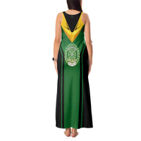 Comoros Tank Maxi Dress with National Colors Green Yellow Black Crescent Moon and Stars Emblem