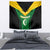 Comoros Tapestry with National Colors Green Yellow Black Crescent Moon and Stars Emblem