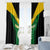 Comoros Window Curtain with National Colors Green Yellow Black Crescent Moon and Stars Emblem