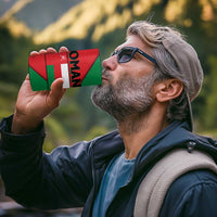 Oman 4 in 1 Can Cooler Tumbler with National Flag Colors and Crossed Khanjar Emblem Design