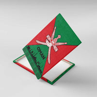 Oman Canvas Wall Art with National Flag Colors and Crossed Khanjar Emblem Design