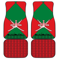 Oman Car Mats with National Flag Colors and Crossed Khanjar Emblem Design