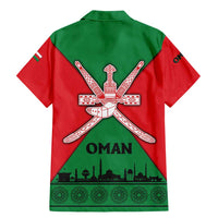Oman Family Matching Mermaid Dress and Hawaiian Shirt with National Flag Colors and Crossed Khanjar Emblem Design