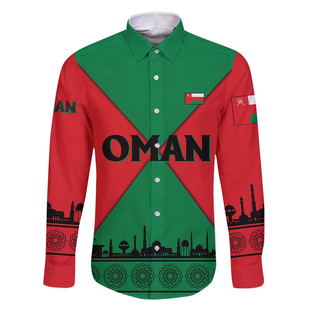 Oman Family Matching Summer Maxi Dress and Hawaiian Shirt with National Flag Colors and Crossed Khanjar Emblem Design