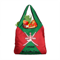 Oman Grocery Bag with National Flag Colors and Crossed Khanjar Emblem Design