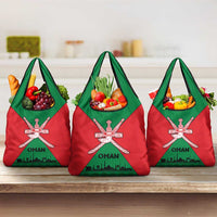 Oman Grocery Bag with National Flag Colors and Crossed Khanjar Emblem Design