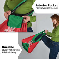 Oman Grocery Bag with National Flag Colors and Crossed Khanjar Emblem Design