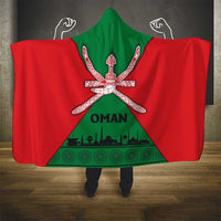 Oman Hooded Blanket with National Flag Colors and Crossed Khanjar Emblem Design