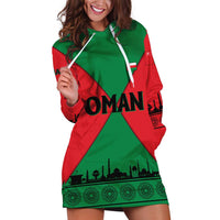 Oman Hoodie Dress with National Flag Colors and Crossed Khanjar Emblem Design