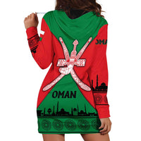 Oman Hoodie Dress with National Flag Colors and Crossed Khanjar Emblem Design