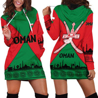 Oman Hoodie Dress with National Flag Colors and Crossed Khanjar Emblem Design