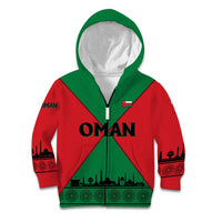 Oman Kid Hoodie with National Flag Colors and Crossed Khanjar Emblem Design