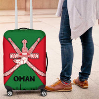 Oman Luggage Cover with National Flag Colors and Crossed Khanjar Emblem Design