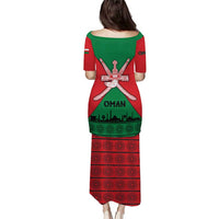 Oman Puletasi with National Flag Colors and Crossed Khanjar Emblem Design