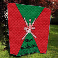 Oman Quilt with National Flag Colors and Crossed Khanjar Emblem Design