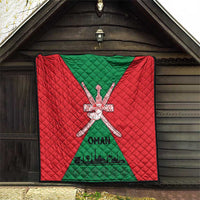 Oman Quilt with National Flag Colors and Crossed Khanjar Emblem Design