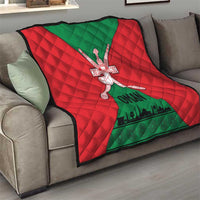 Oman Quilt with National Flag Colors and Crossed Khanjar Emblem Design