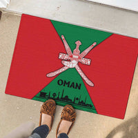 Oman Rubber Doormat with National Flag Colors and Crossed Khanjar Emblem Design