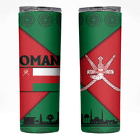 Oman Skinny Tumbler with National Flag Colors and Crossed Khanjar Emblem Design