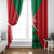 Oman Window Curtain with National Flag Colors and Crossed Khanjar Emblem Design