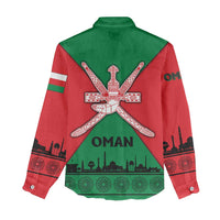 Oman Women Casual Shirt with National Flag Colors and Crossed Khanjar Emblem Design